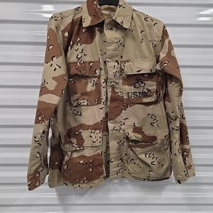 USMC Desert Camouflage Combat Coat Small Regular 3-Color DCU 1990 Vintage (KD)